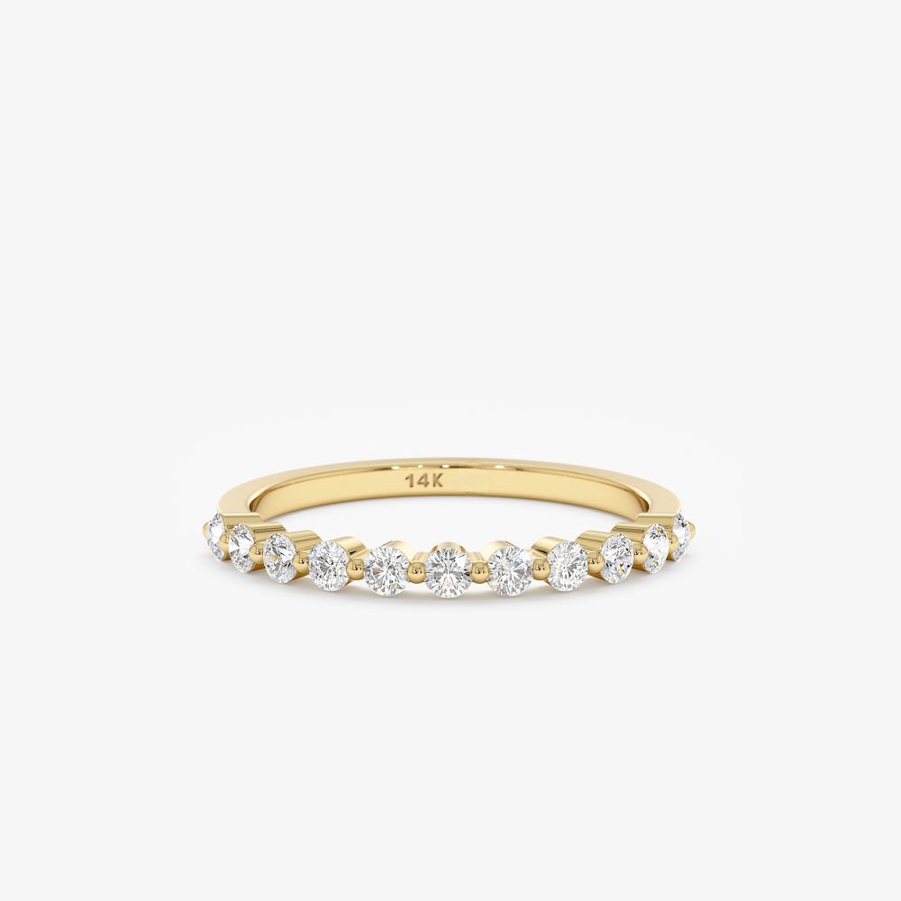 Solid Gold Diamond Dot Ring (8B6BFF)