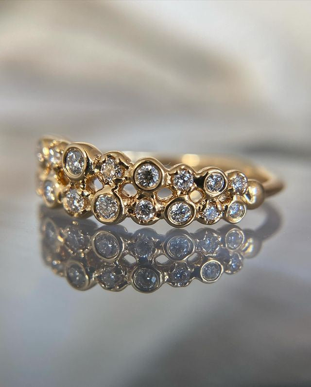 Solid Gold Two Stack Diamond Band