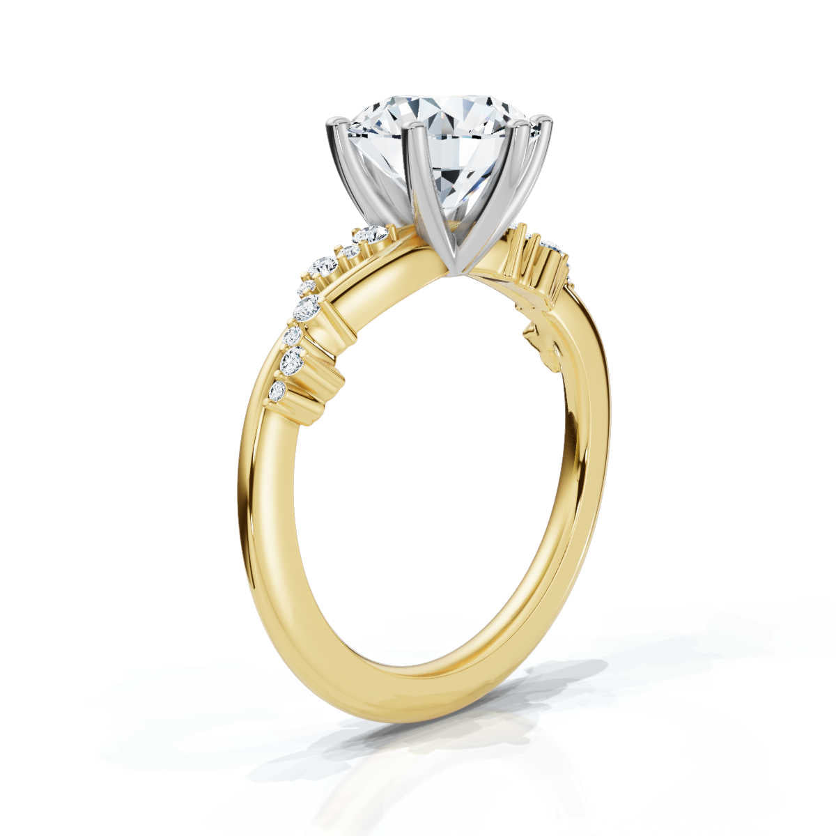 Solid Gold 2.1 Ct Lab Grown Diamond Engagement Ring