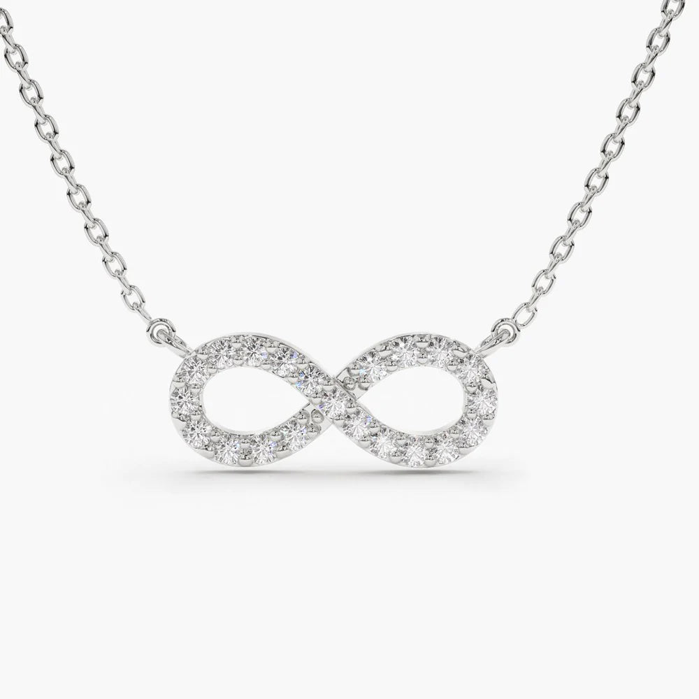 Solid Gold Diamond Infinity Necklace