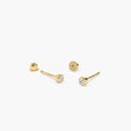 Solid Gold Bezel Setting Diamond Stud Piercing