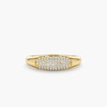 14K Solid Gold Natural Pave Diamond Dome Ring