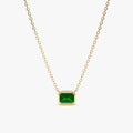 Solid Gold Emerald Necklace (9CF344)