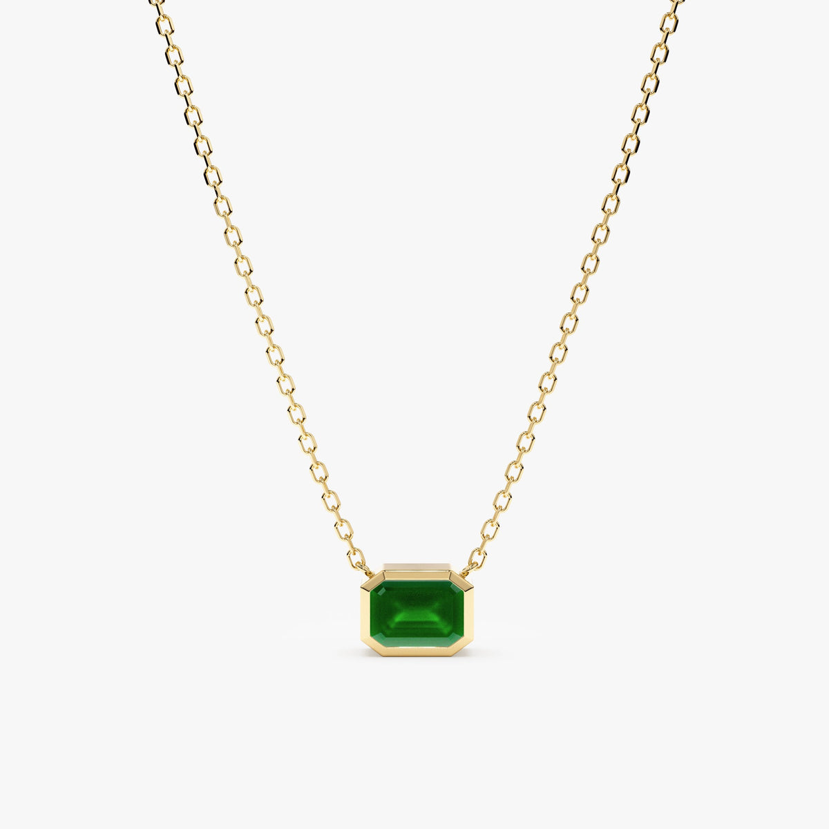Solid Gold Emerald Necklace (2495EC)