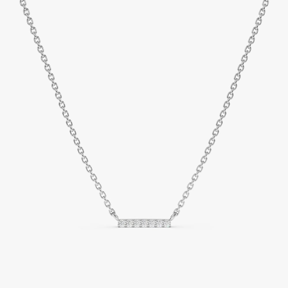 Solid Gold Diamond Bar Necklace (ECF6BB)