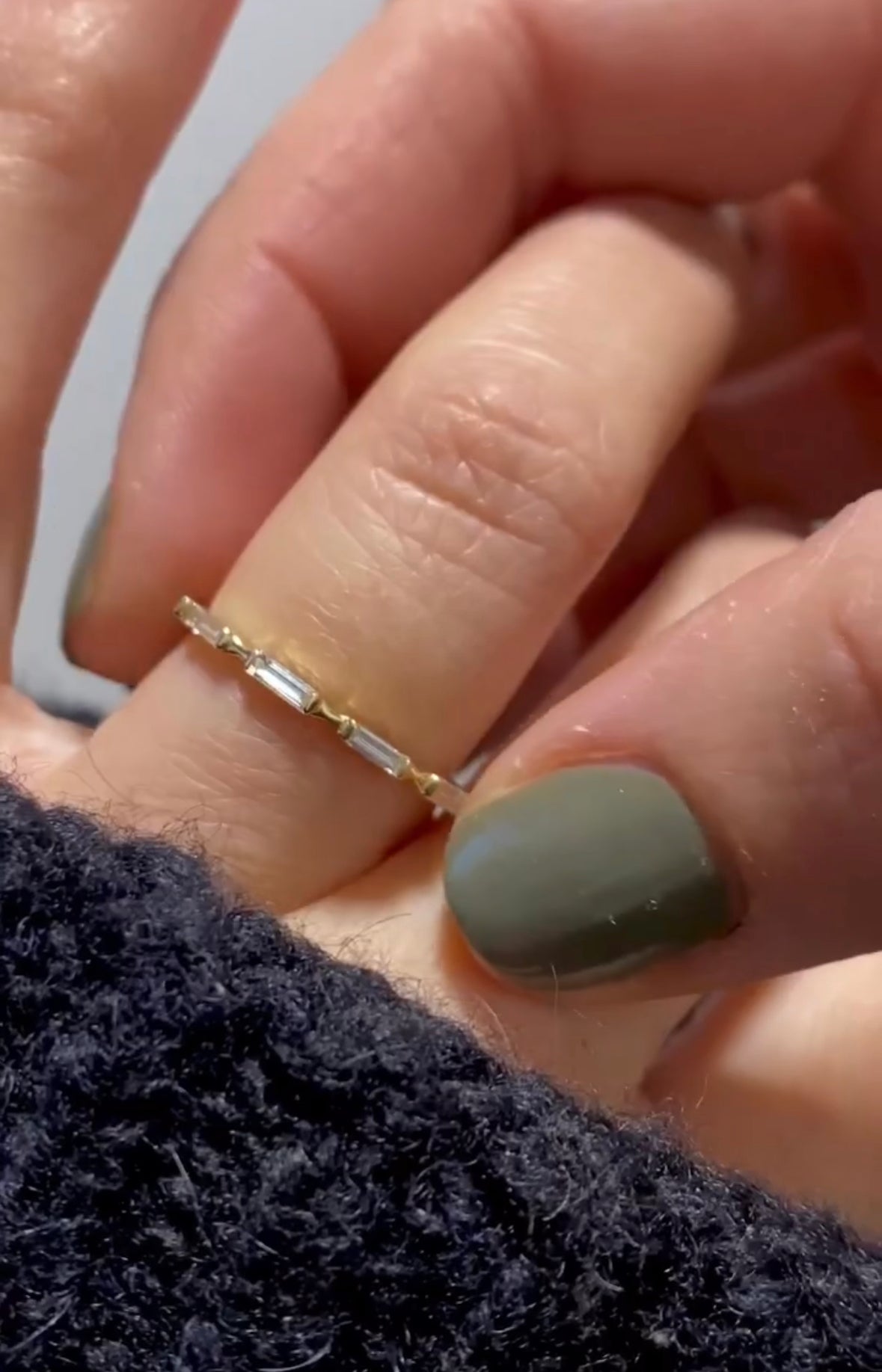Solid Gold Latitude Baguette Diamond Ring For Women