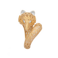 Solid Gold Textured Gold Diamond Vixen Ring