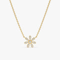 Solid Gold Diamond Daisy Necklace (C748FF)