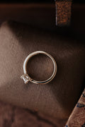 Solid Gold Emerald Cut Lab-Grown Diamond Double Band Solitaire