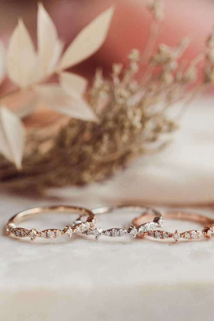 Solid Gold Fancy Pattern Diamond Band