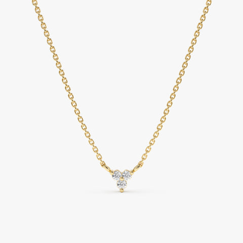 Solid Gold Diamond Trio Necklace (A74DC2)