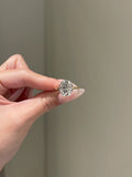Solid Gold 6 Carat Brilliant E Cushion Cut Moissanite Engagement Ring