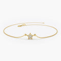 Solid Gold Lab-Grown Diamond Star Charm Bracelet