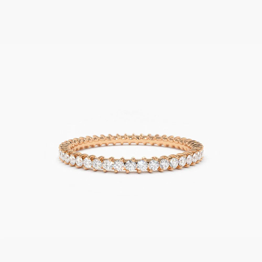 Solid Gold Full Eternity Petite Diamond Ring