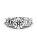 Solid Gold Diamond Ring Emerald Cut Five Stone Emerald Shape Lab Grown