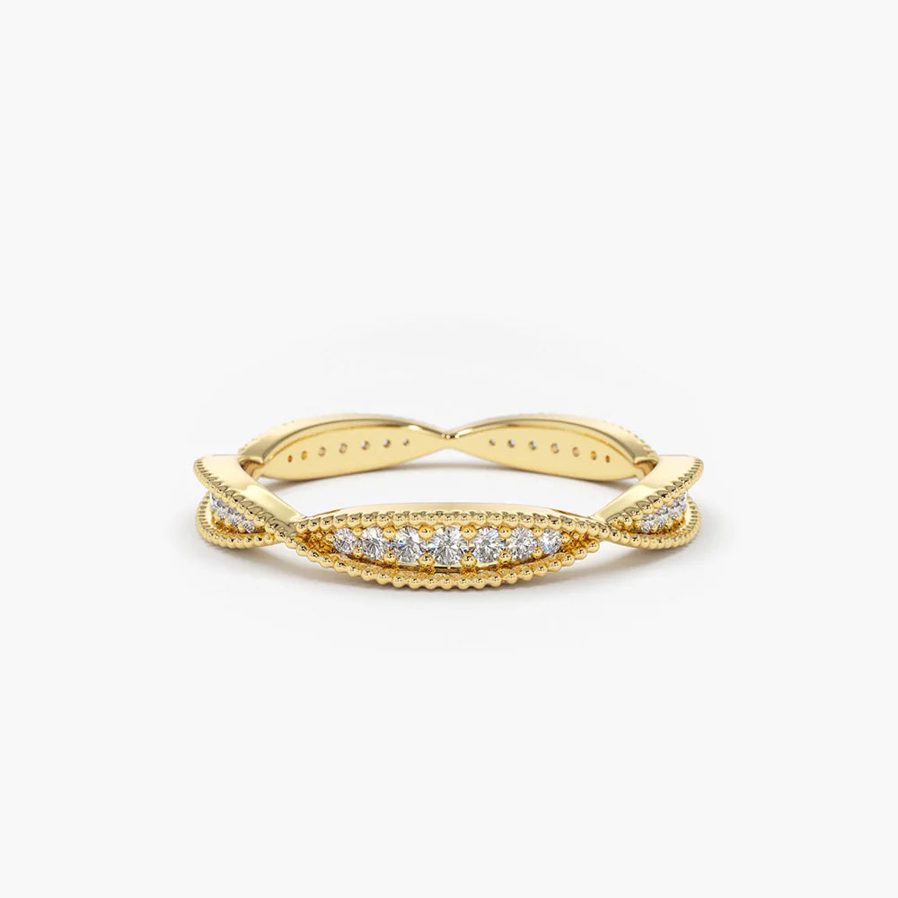 Solid Gold Art Deco Graduating Diamond Full Eternity Ring