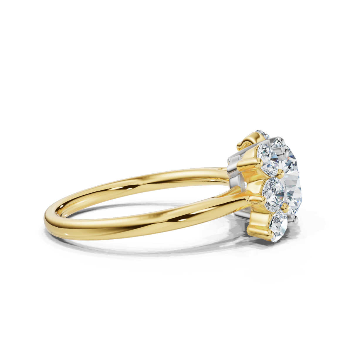 Solid Gold 3 CT Solitaire Lab Grown Diamond Engagement Ring (87E66C)