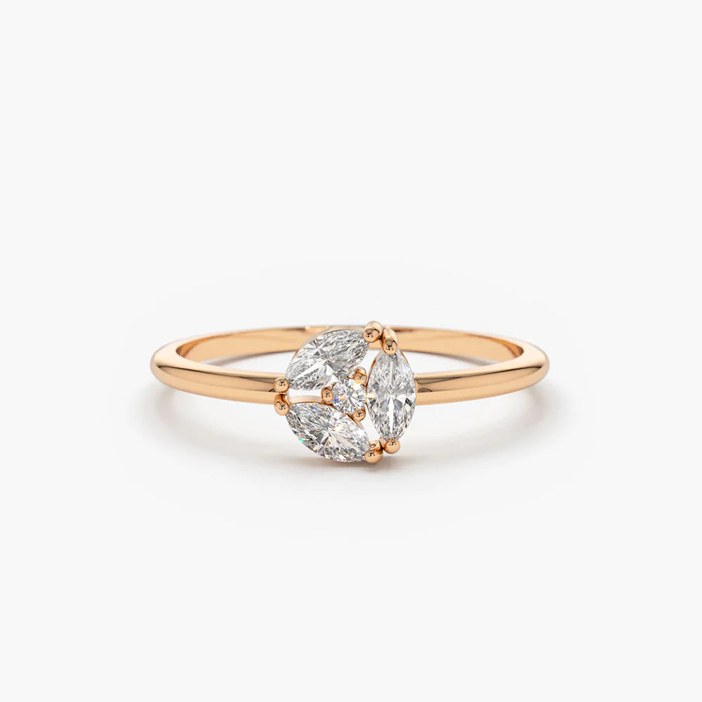 Marquise Moissanite Cluster Ring, photo 7