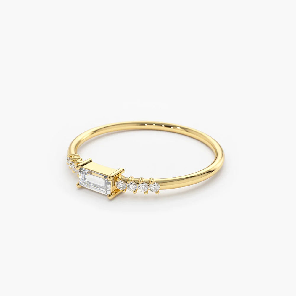 Baguette & Round Moissanite Engagement Ring, photo 4