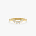 14K Solid Gold Diamond Half Moon Nesting Ring