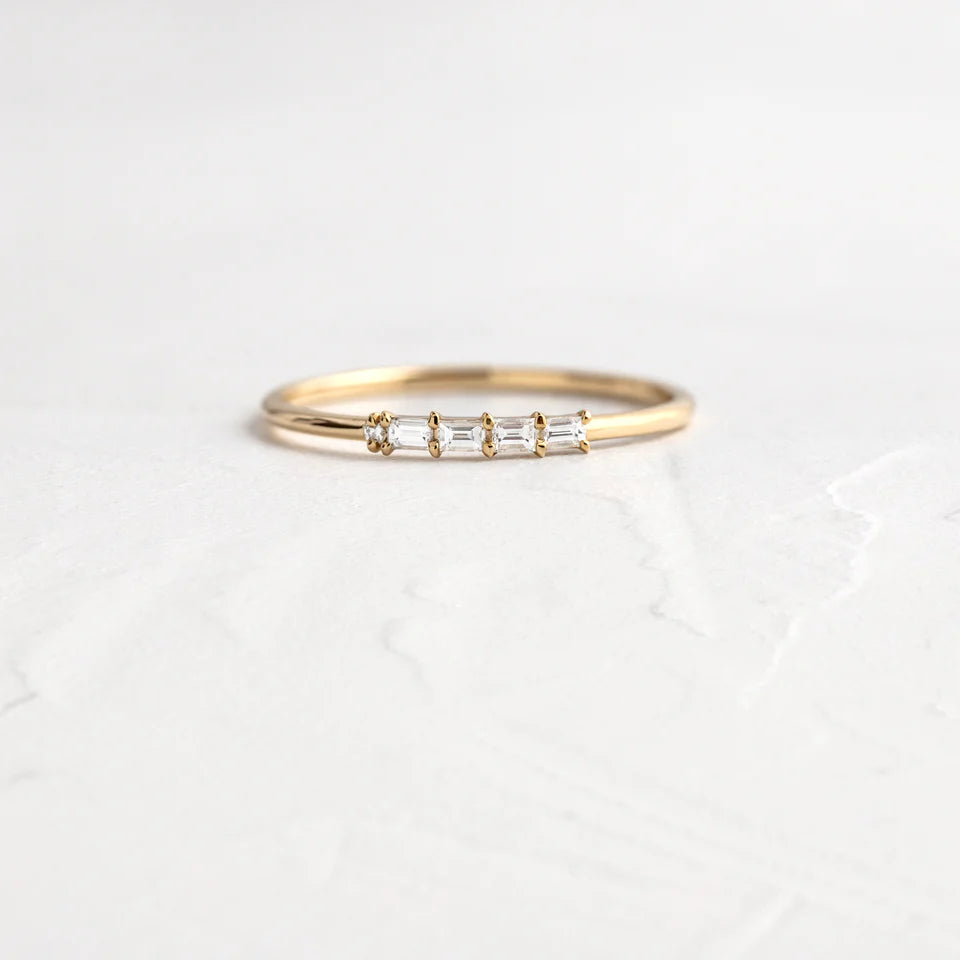 Solid Gold Lab-Grown Diamond Morse Code Rings