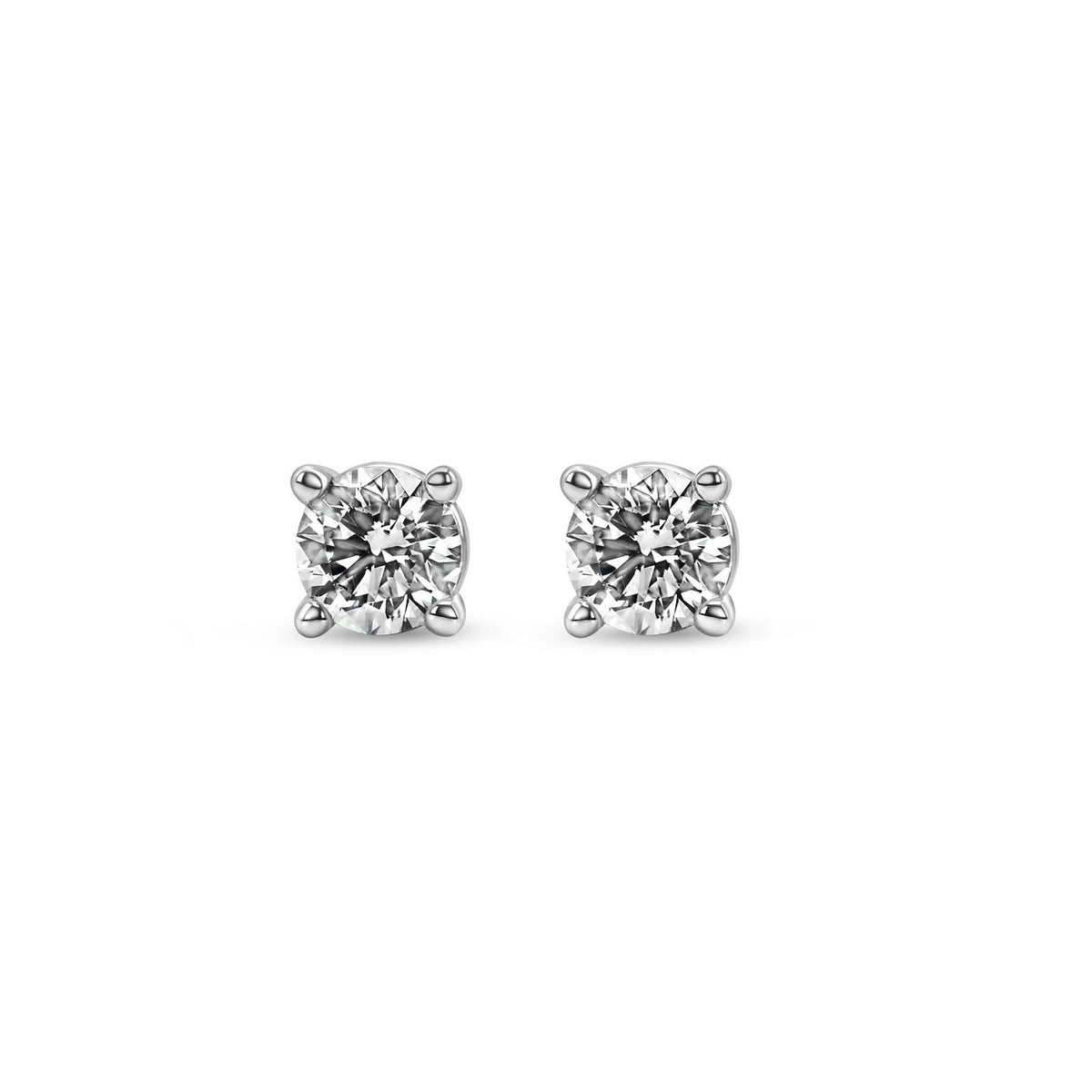 Solid Gold Lab-Created Diamond 4-Prong Stud Earrings (978C31)