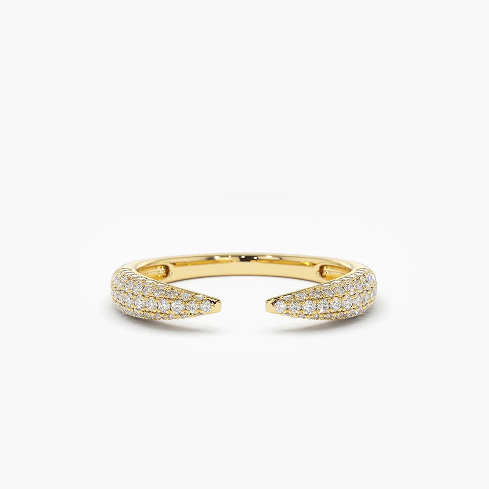 Solid Gold Diamond Claw Ring (A3CD01)