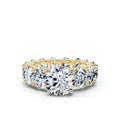 18K Solid Gold Bold Oval & Round Lab Grown Diamond Ring