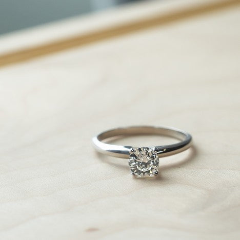Solid Gold Lab-Created Diamond Classic Solitaire Ring (28476D)