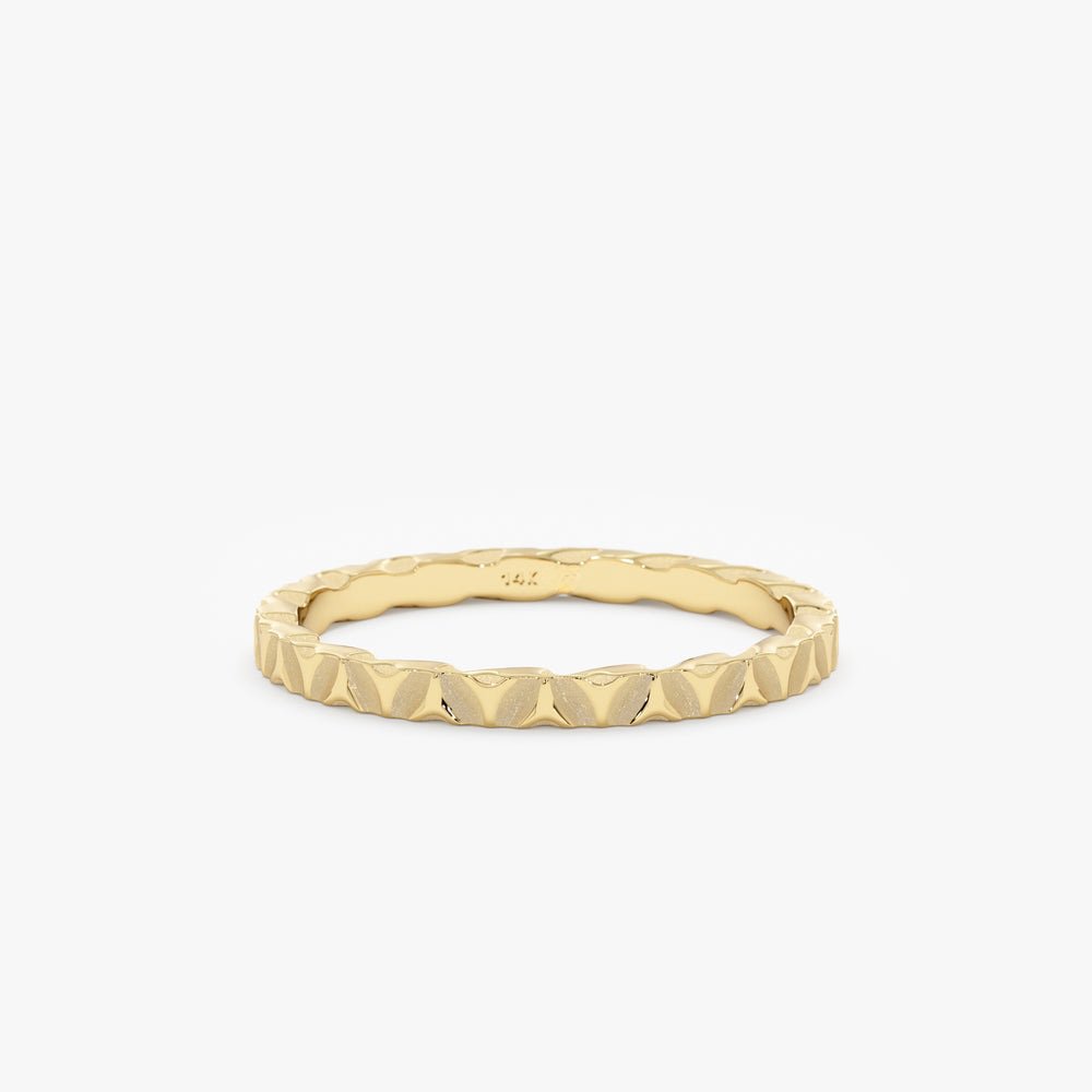 Solid Gold Hand Hammered Wedding Band