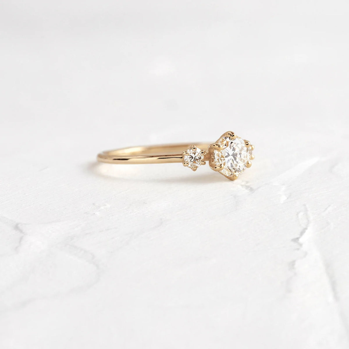 Solid Gold Lab-Grown Diamond Ring, Round Cut Diamond Ring (9483F2)