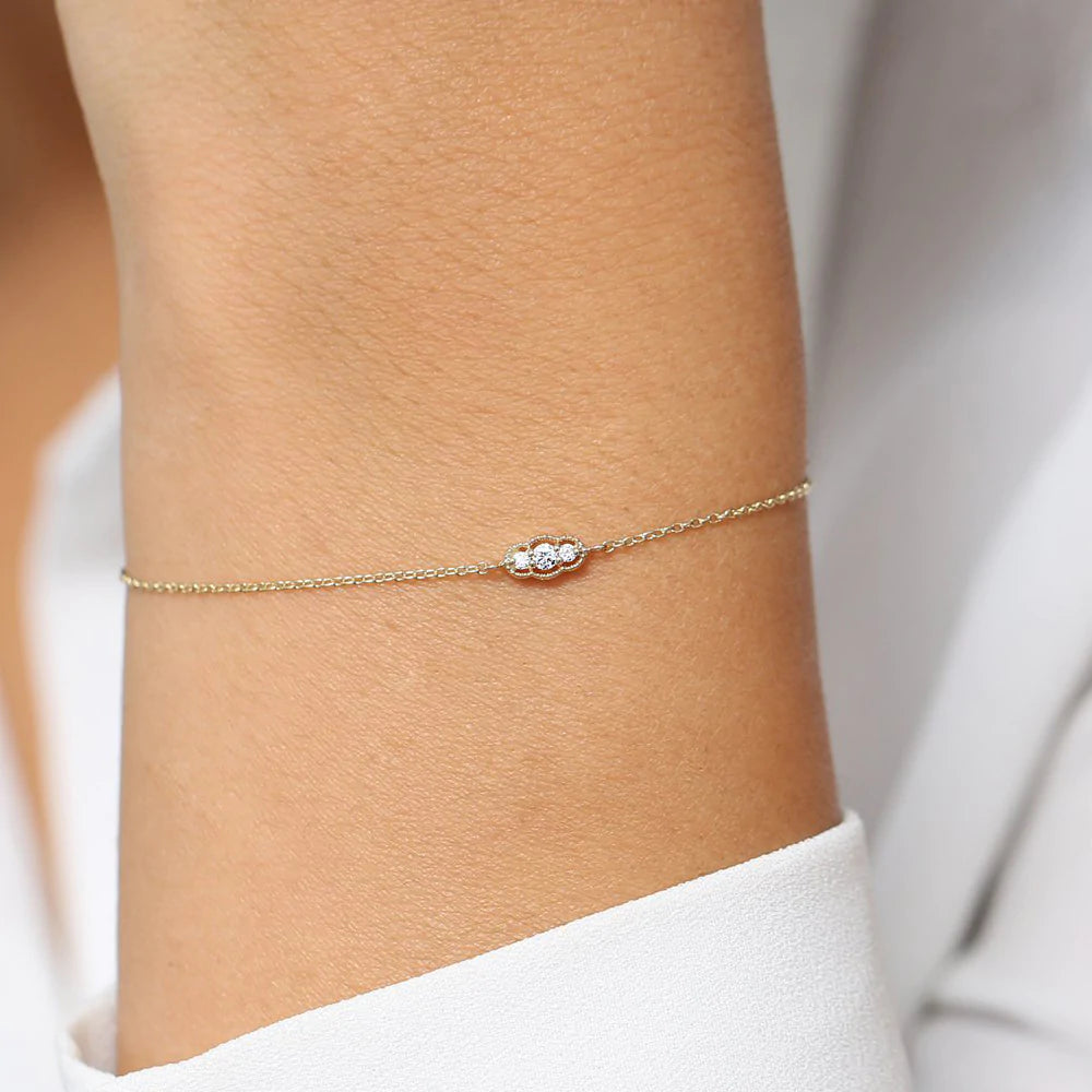 Solid Gold Art Deco Chain Bracelet