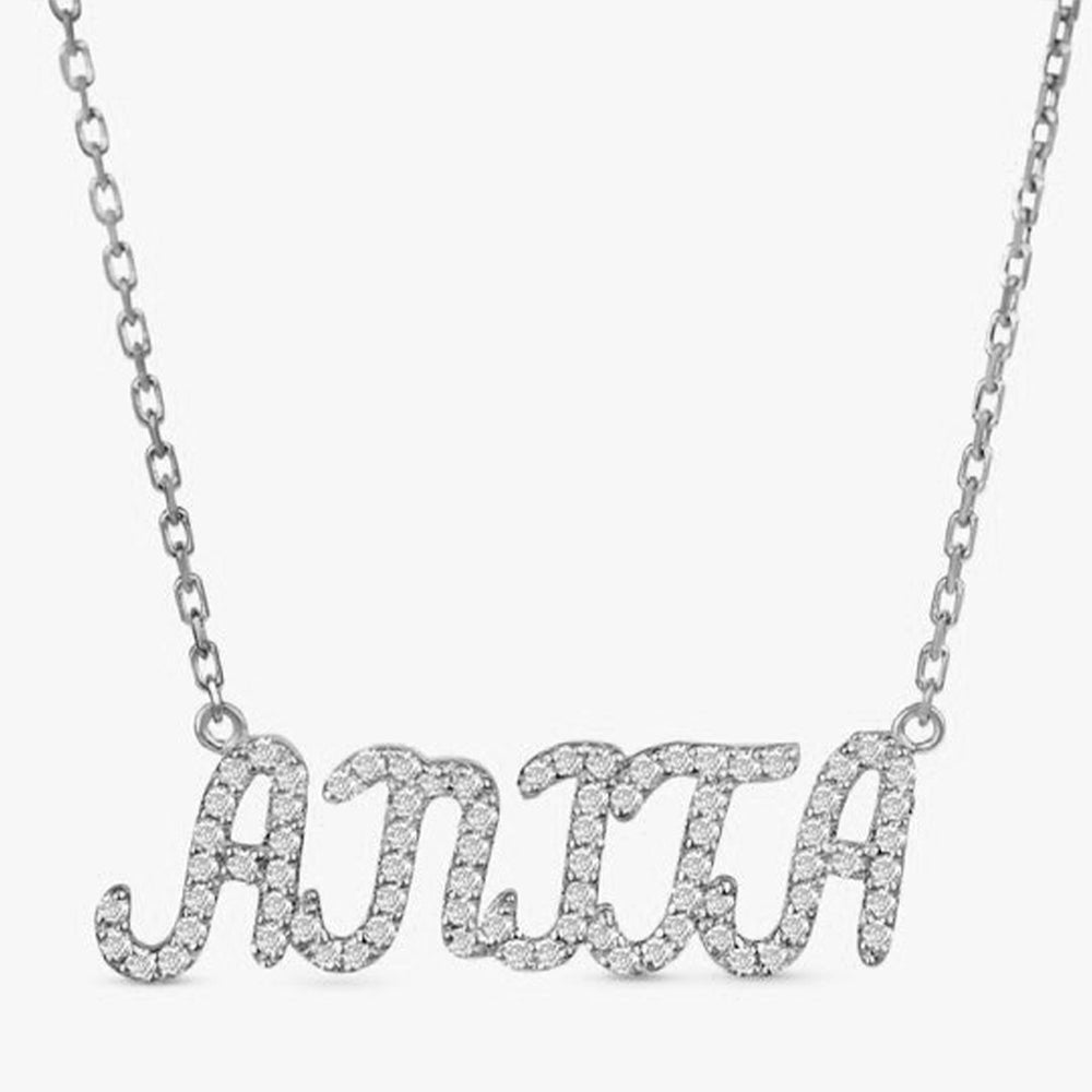 Solid Gold Diamond Name Necklace (E9F553)