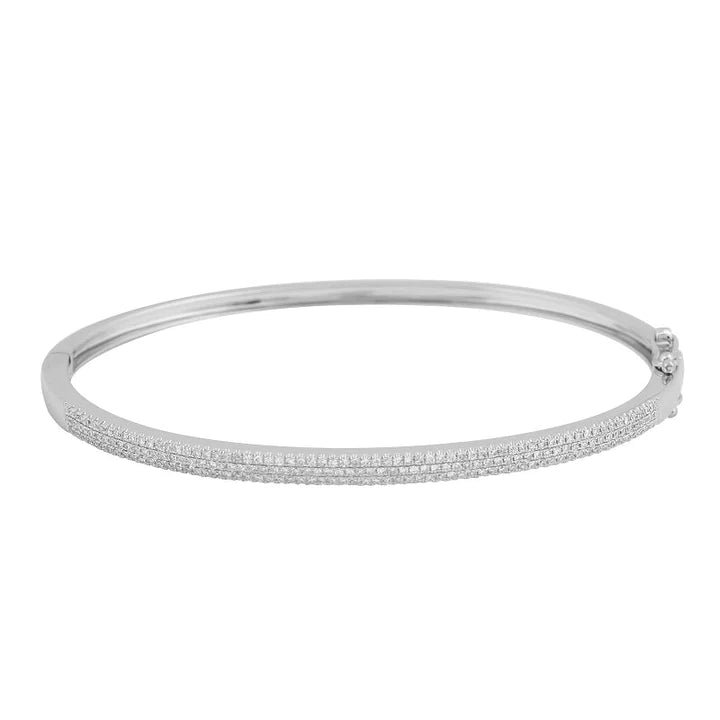 Solid Gold Small Pave Diamond Bangle