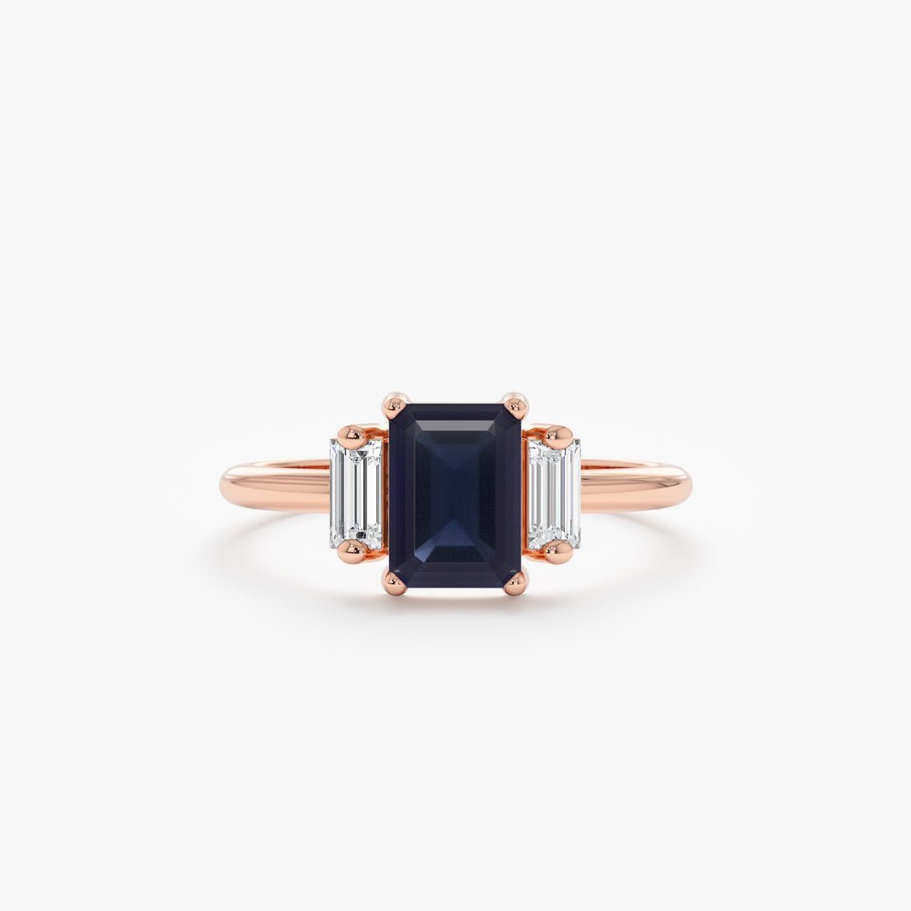 Solid Gold Sapphire and Diamond Engagement Ring (CFD4D6)