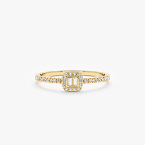 Solid Gold Petite Diamond Engagement Ring