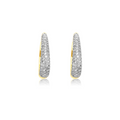 18K Solid Gold Pave Diamond Hoop Earring - Style A