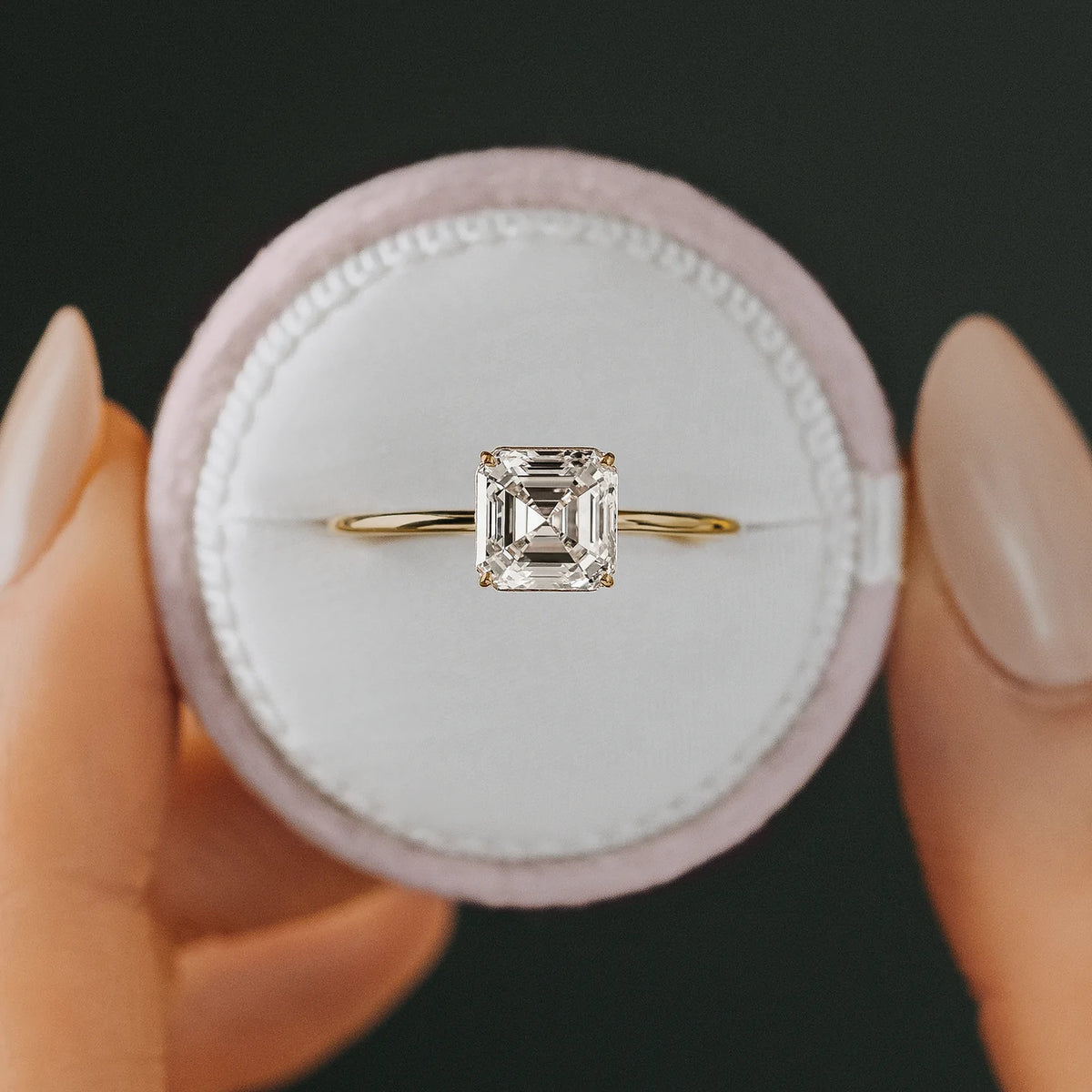 Solid Gold Lab-Grown Diamond Asscher Cut Ring