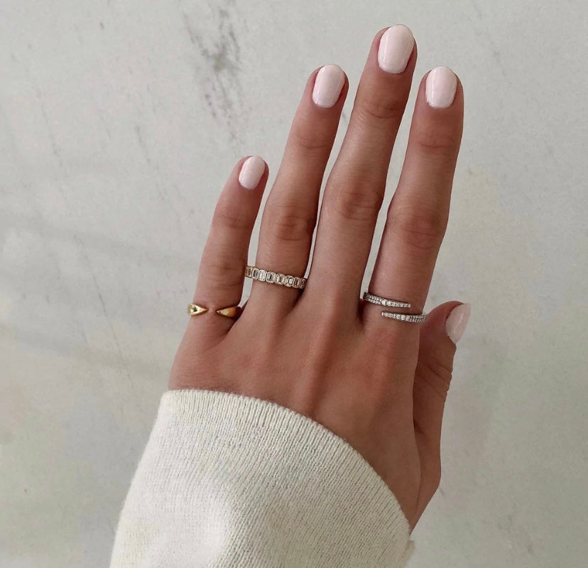 Solid Gold Petite Moissanite Wedding Band