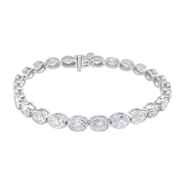 Solid Gold Lab Grown Diamond Oval Bracelet