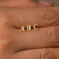 Solid Gold Diamond Letter Stud Earring