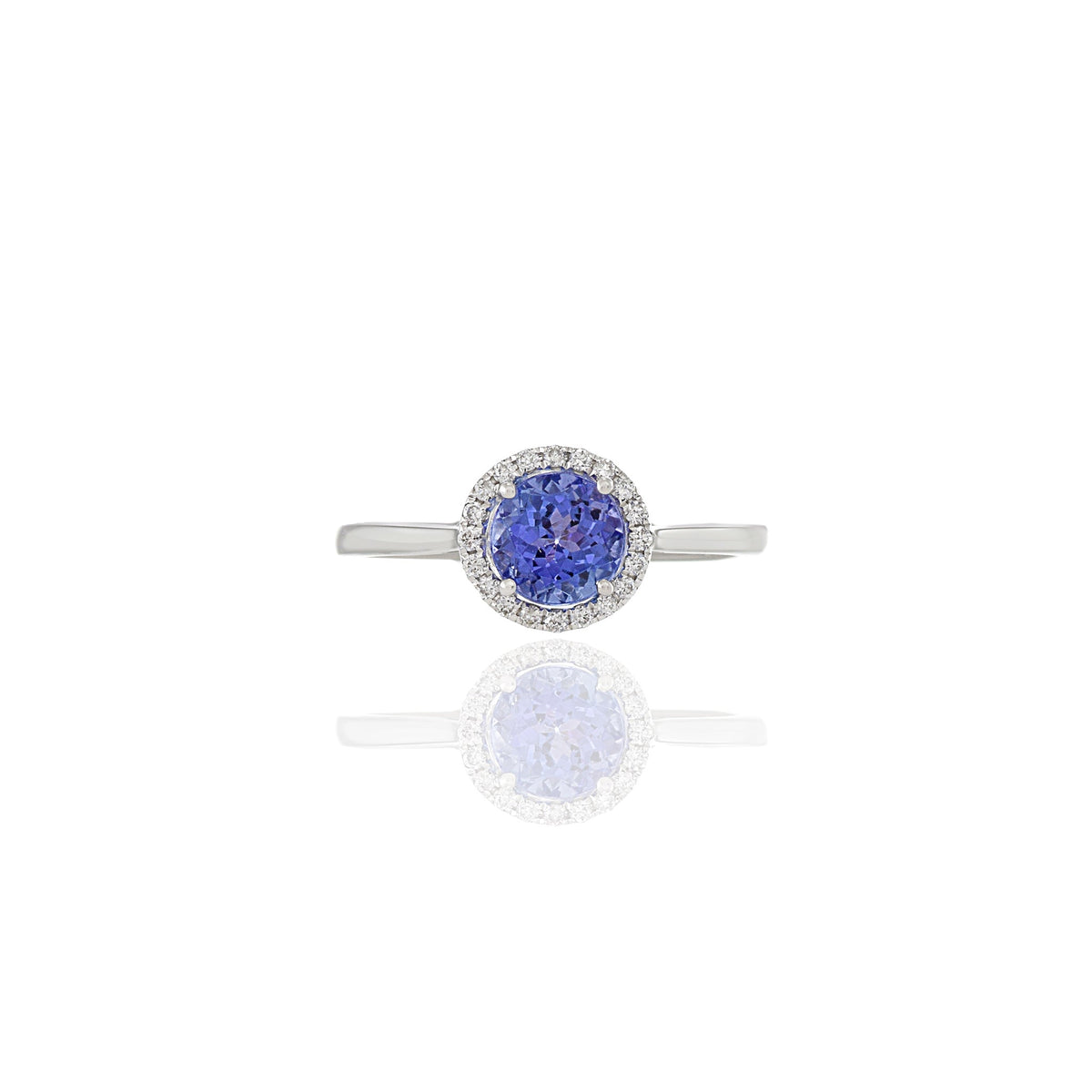 Solid Gold Tanzanite And Diamond Ring (A1D6D5)