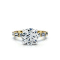 Solid Gold Engagement Ring 2 CT Baguette & Round Shape Lab Grown Diamond