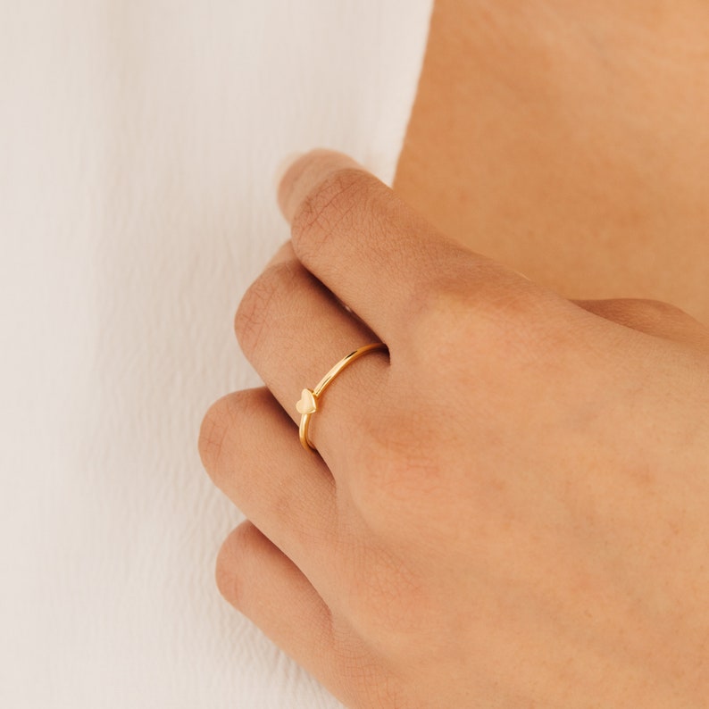 Solid Gold Minimalist Heart Ring