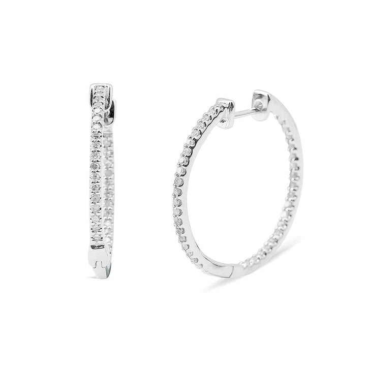 Solid Gold Anna Classic Diamond Hoops