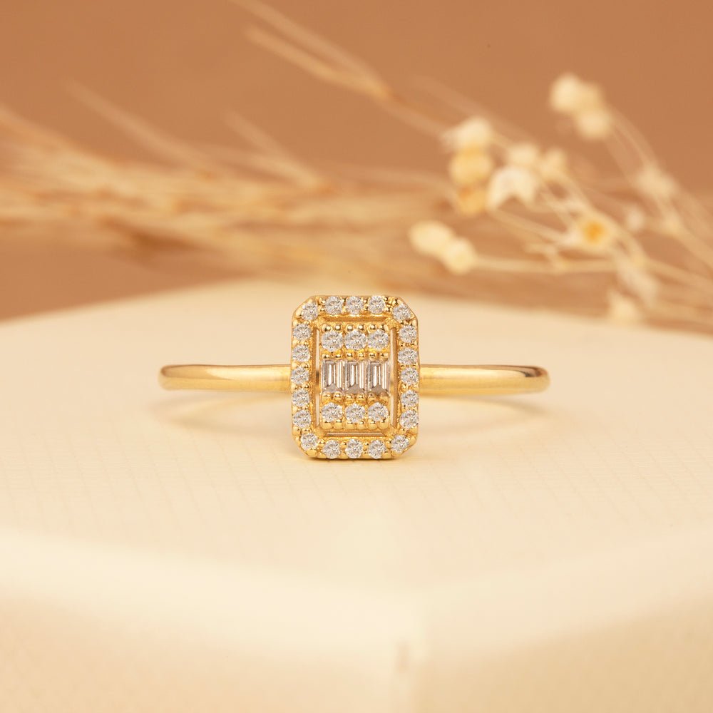 Solid Gold Bold Diamond Engagement Ring (341BBD)