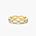 Solid Gold Micro Pave Set Diamond Infinity Ring