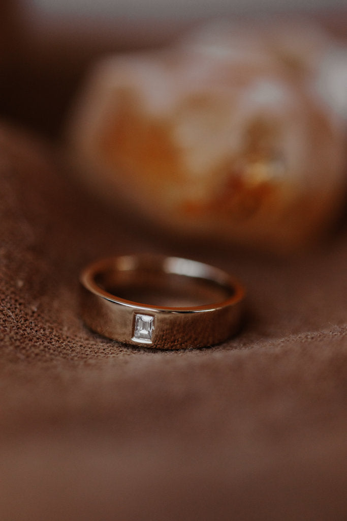 Solid Gold Baguette Diamond Band
