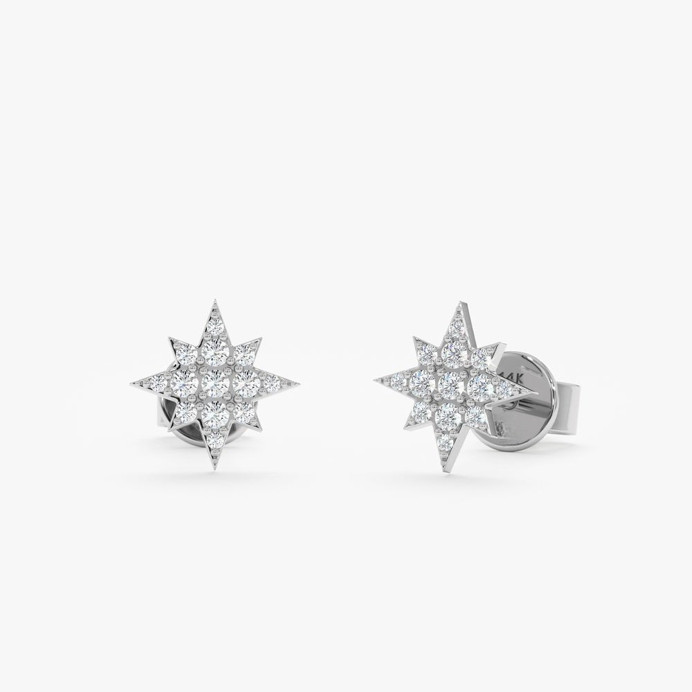 Solid Gold Starburst Studs