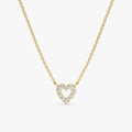Solid Gold Diamond Heart Necklace (120285)